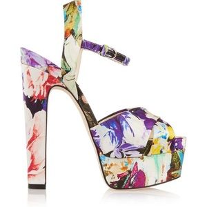 Brian Atwood Satin Platform Sandals